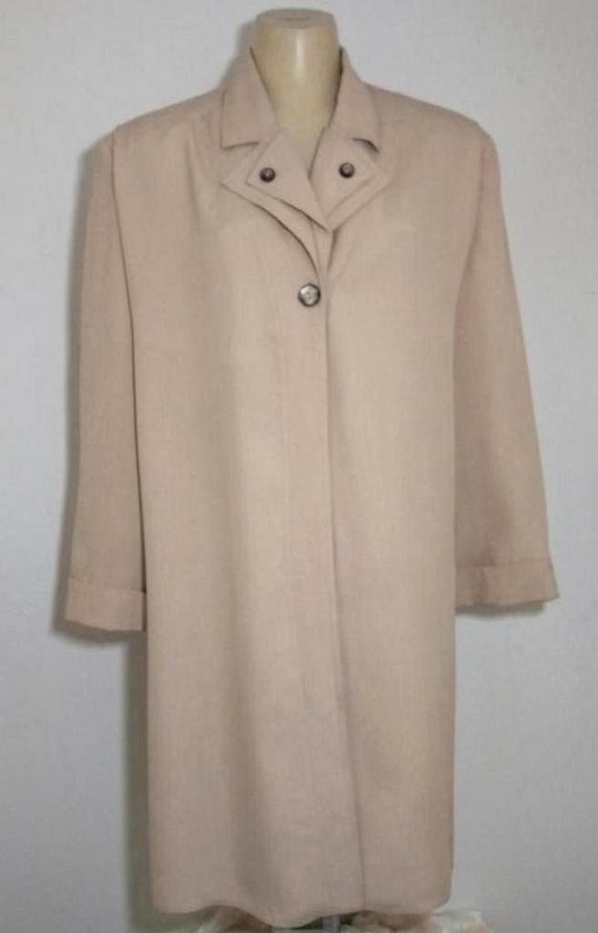 Beige haute couture robe van 100% zijde van Edgar Vos, Verzenden, Zo goed als nieuw, Maat 46/48 (XL) of groter, Beige