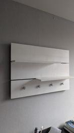 Witte wandplank met haken - Handgemaakt, Huis en Inrichting, Woonaccessoires | Wandplanken en Boekenplanken, Ophalen, Gebruikt