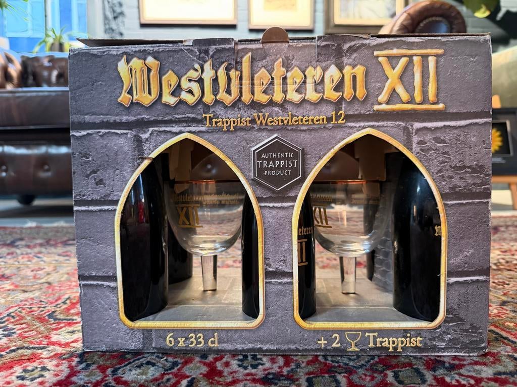 Westvleteren XII 'Bouwstenen' - 6 flesjes, 2 glazen, Ophalen of Verzenden, Nieuw, Flesje(s), Overige merken