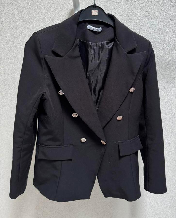 Blazer zwart met gouden knopen L Venessa Nucci, Kleding | Dames, Jasjes, Kostuums en Pakken, Gedragen, Jasje, Maat 42/44 (L), Zwart