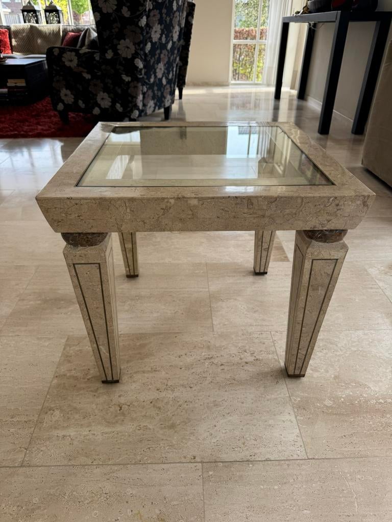 Hand gemaakte marmerlook bijzet tafeltje, Ophalen, Zo goed als nieuw