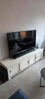 Massief houten tv-meubel/dressoir met schuifdeuren, Huis en Inrichting, Ophalen, 25 tot 50 cm, 200 cm of meer, Minder dan 100 cm