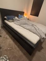 IKEA BLACK MALM bedframe 160x200, Ophalen, Gebruikt, Zwart, Tweepersoons