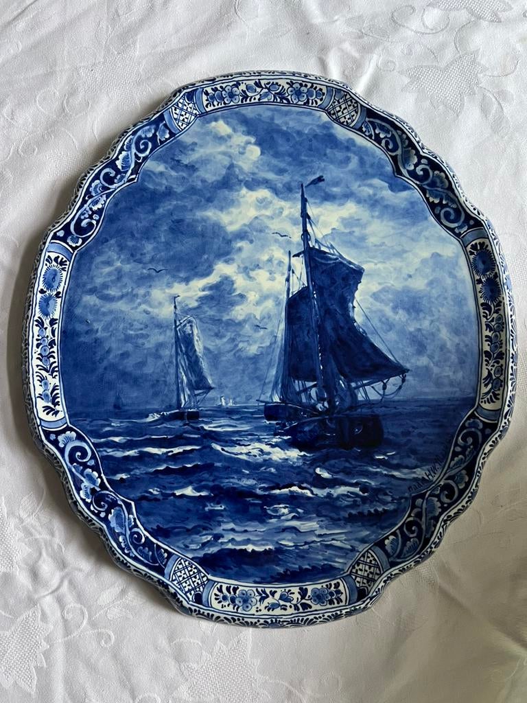 Applique wandbord delftsblauw de porceleyne fles naar Mesdag, Ophalen of Verzenden