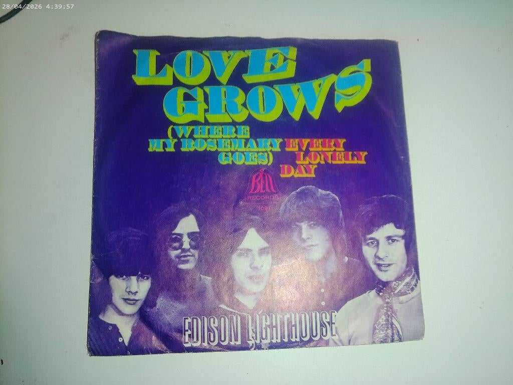 Edison Lighthouse - Love Grows, Cd's en Dvd's, Vinyl Singles, Gebruikt, Fotohoes, 7 inch, Single