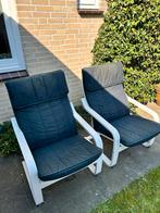 2x IKEA POÄNG fauteuil wit, Ophalen of Verzenden, Gebruikt, 75 tot 100 cm, 50 tot 75 cm
