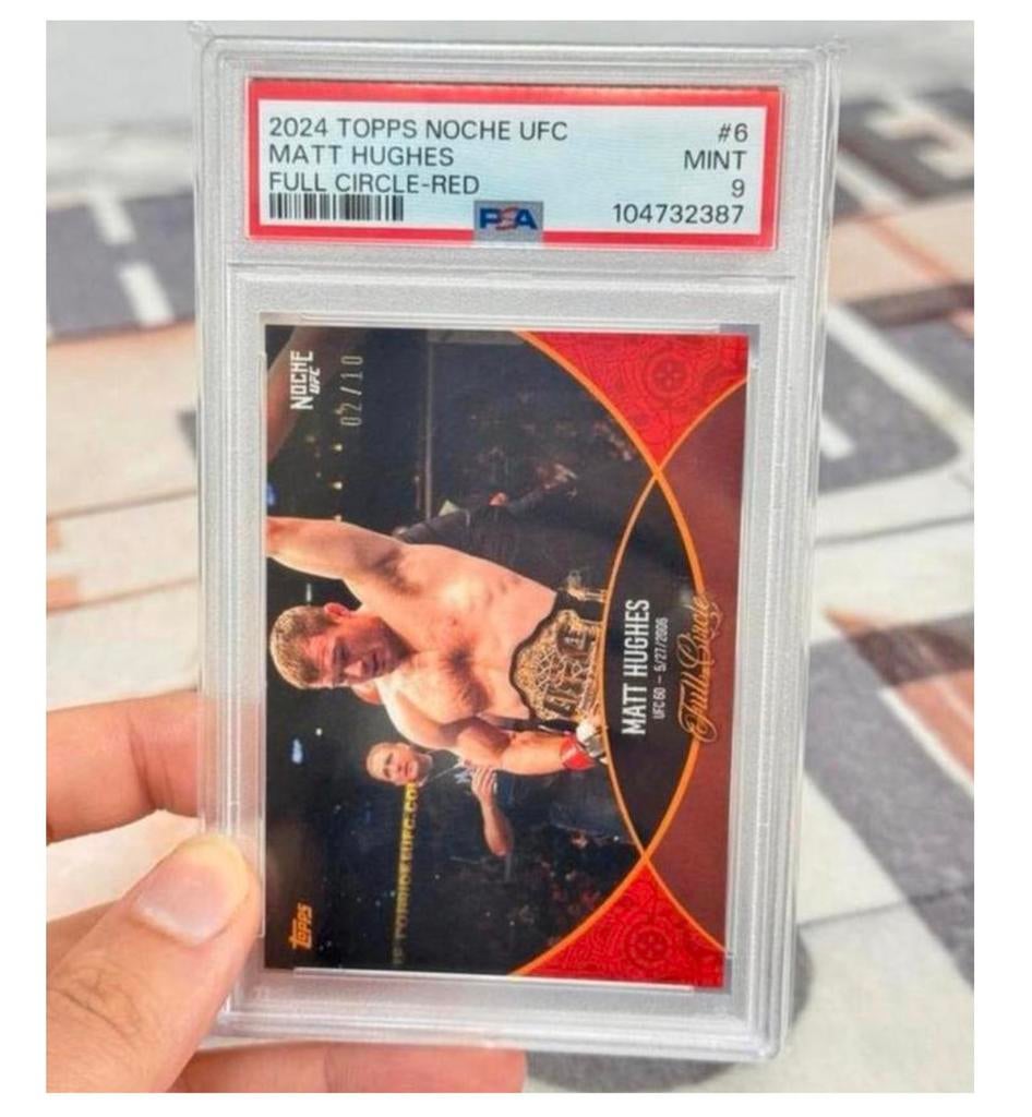 2024 TOPPS NOCHE UFC MATT HUGHES FULL CIRCLE-RED FC6 psa-9, Spelerskaart, Ophalen of Verzenden, Zo goed als nieuw, H