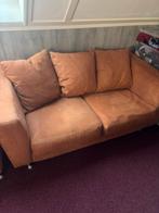 Cognac / bruine suède bank (170 cm) in zeer nette staat, Ophalen of Verzenden, Zo goed als nieuw, Stof, Modern