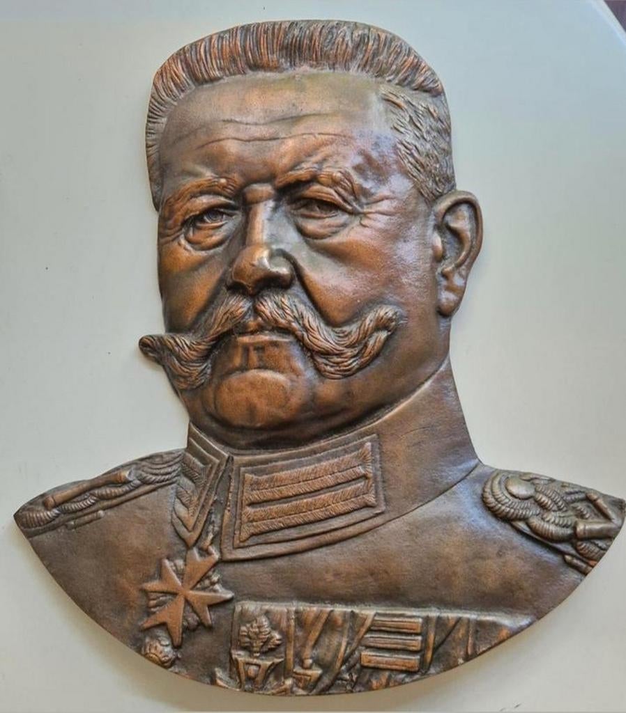 Grote originele plaquette von Hindenburg.  Brons., Ophalen of Verzenden