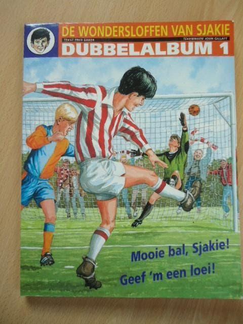 De wondersloffen van Sjakie dubbelalbum 1, voetbal strip, Boeken, Eén stripboek, Ophalen of Verzenden, Gelezen