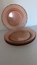 Rosaline Arcopal Pink Swirl Franse Retro Vintage borden, Huis en Inrichting, Keuken | Servies, Ophalen of Verzenden, Glas, Overige stijlen