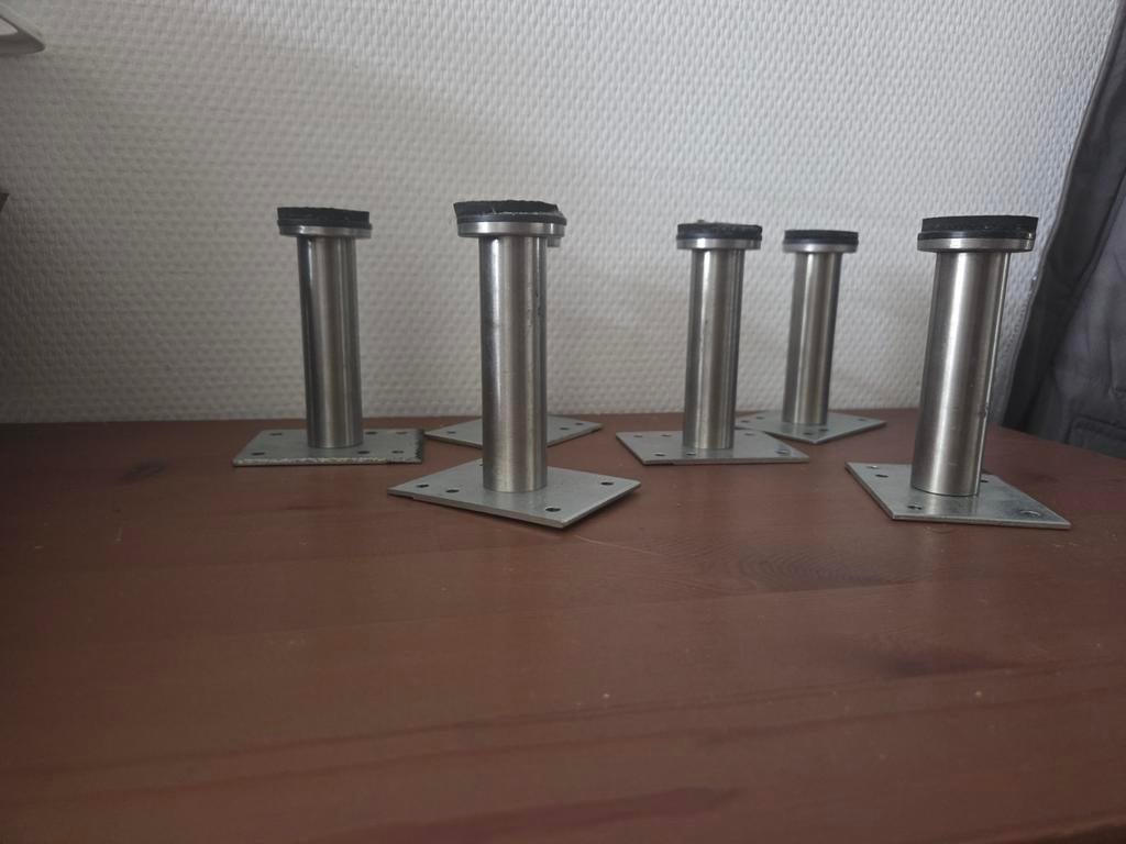 IKEA Capita Tafelpoten - RVS Look (6 stuks), Ophalen, Tafelpoot, Minder dan 50 cm, Gebruikt