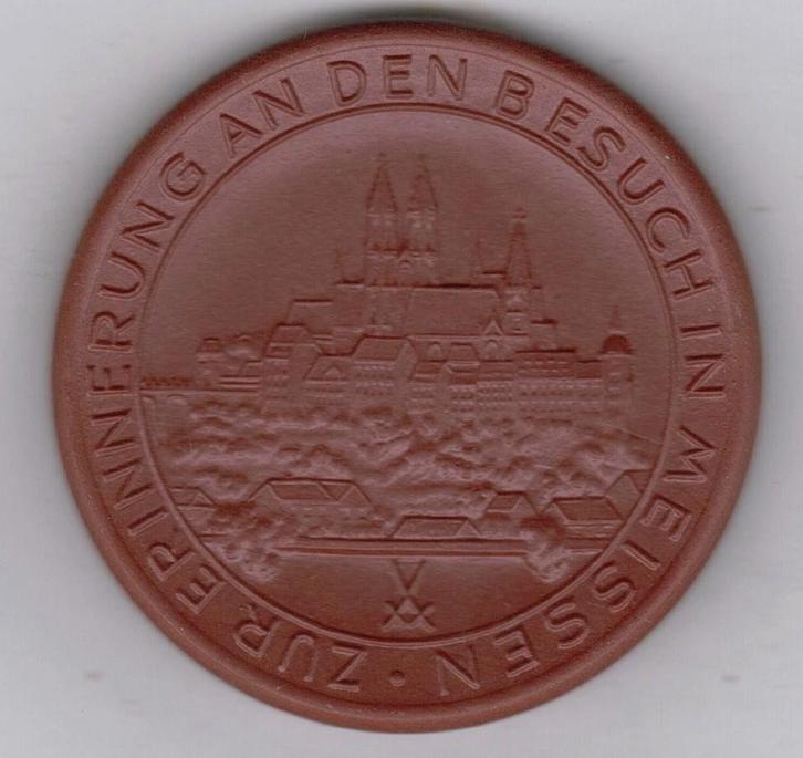 Medaille MeiBen Porselein 5 Cm Diameter, Postzegels en Munten, Penningen en Medailles, Overige materialen, Verzenden
