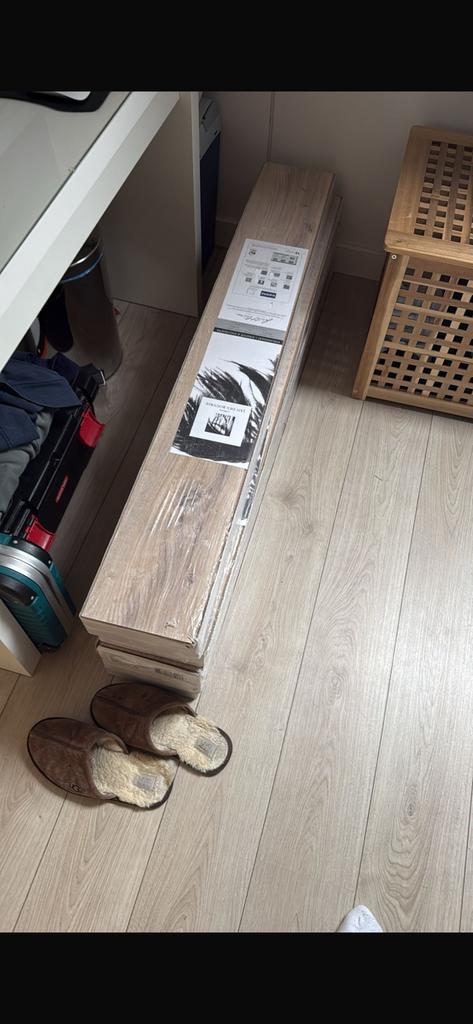 5 volle pakken Jan des Bouvrie laminaat met V-groef naturel, Ophalen, 50 tot 150 cm, Zo goed als nieuw, 10 m² of meer