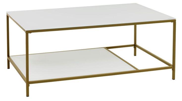 Salontafel PANDRUP 70x110 wit/goud JYSK, Huis en Inrichting, Tafels | Salontafels, 100 tot 150 cm, Nieuw, Metaal, Minder dan 50 cm