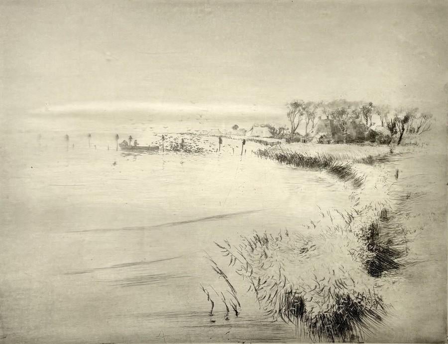 1268. Ets, Abe Gerlsma – "Fiskers Fluessen", ca.1981, Ophalen of Verzenden