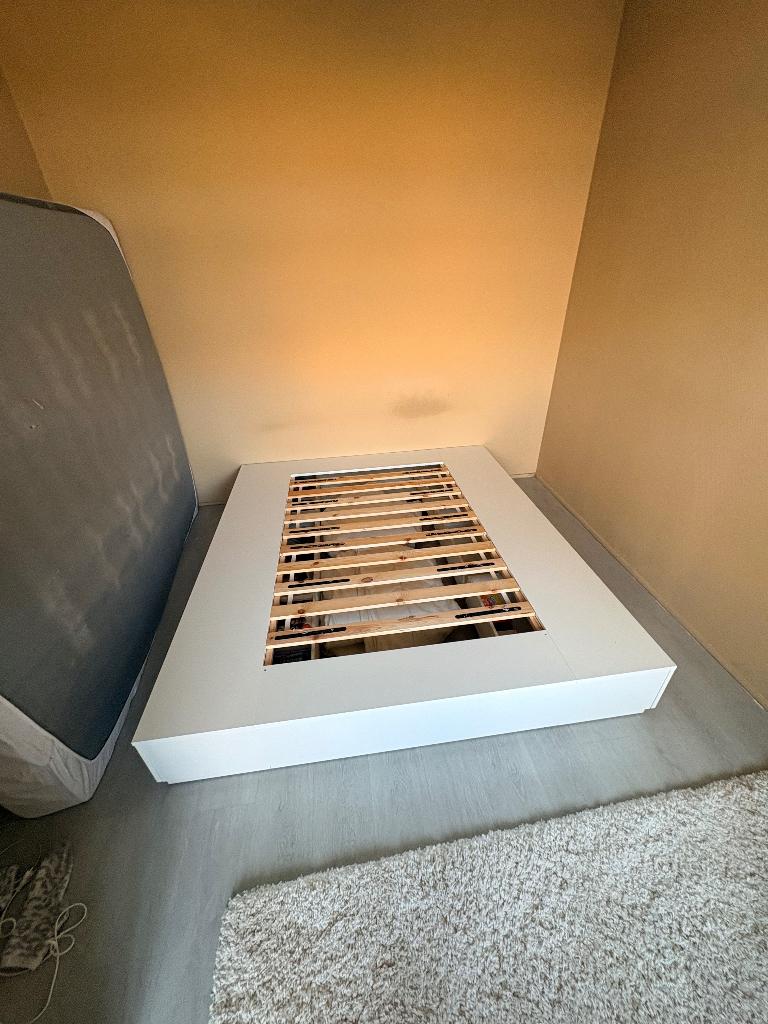IKEA bedframe 180x200 wit – exclusief matras, Ophalen, Gebruikt, Wit, Tweepersoons