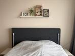 Grijze stoffen achterwand bed 175x120x13 gratis afritsbaar, Tweepersoons, Ophalen of Verzenden, Zo goed als nieuw, Overige maten