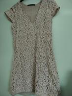 Zara Kanten Jurk Roze/Beige Maat S, Ophalen of Verzenden, Zo goed als nieuw, Roze, Maat 36 (S)