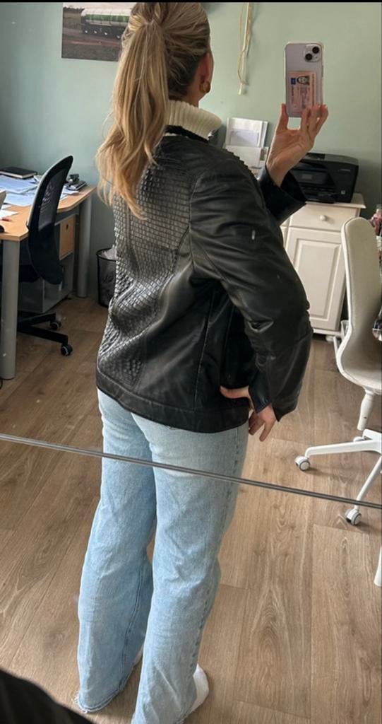 Echt leren jasje Gerry Weber - Maat L, Ophalen of Verzenden, Gedragen, Maat 42/44 (L), Zwart