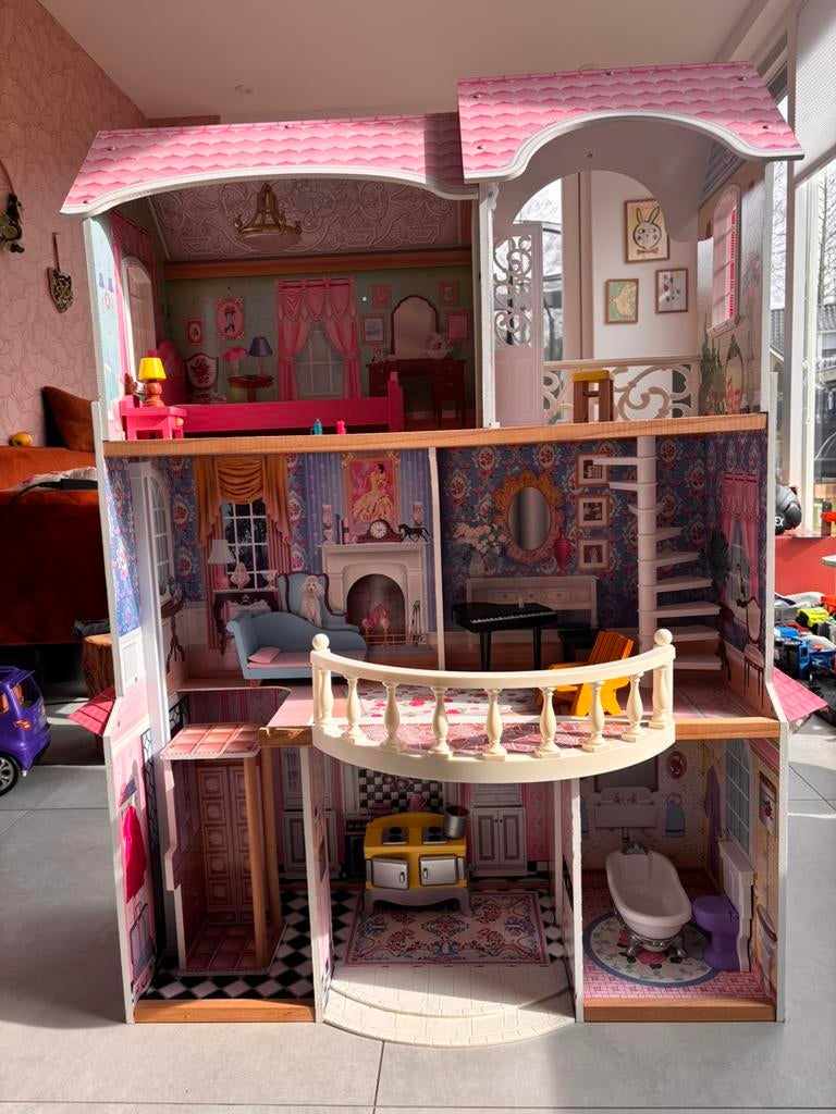 KidKraft Barbiehuis incl heel veel accessoires, Ophalen, Zo goed als nieuw, Poppenhuis