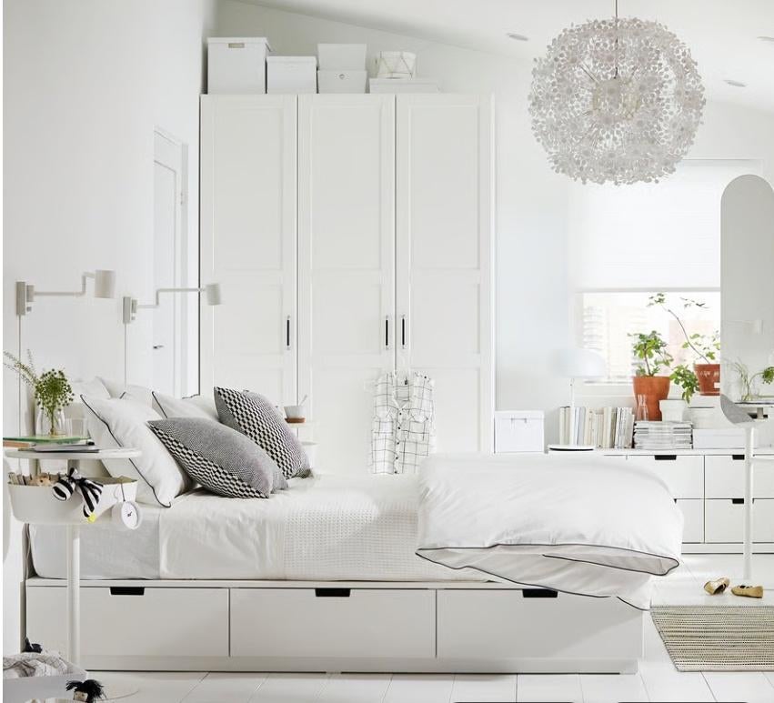 Twijfelaarsbed van Ikea type Nordli compleet & matras, 85 tot 100 cm, Gebruikt, 180 cm of meer, Ophalen