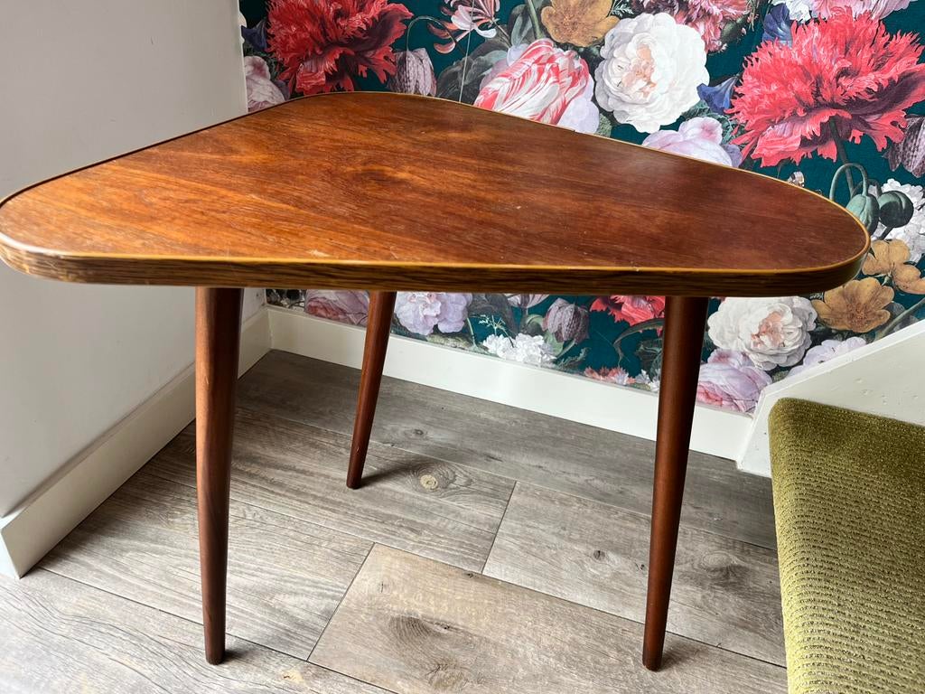 Toffe vintage bijzettafel salontafel niertafel, Ophalen of Verzenden