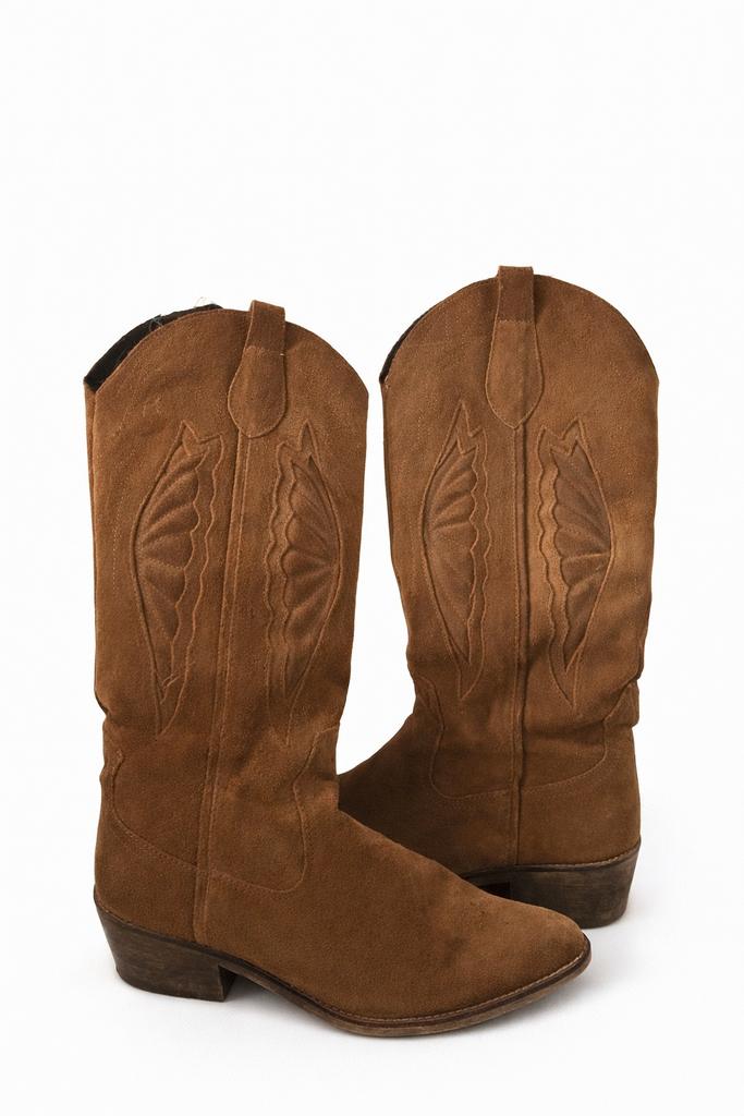 Bruine suède cowboylaarzen – western boots – maat 39, Ophalen of Verzenden, Zo goed als nieuw, Bruin, Hoge laarzen