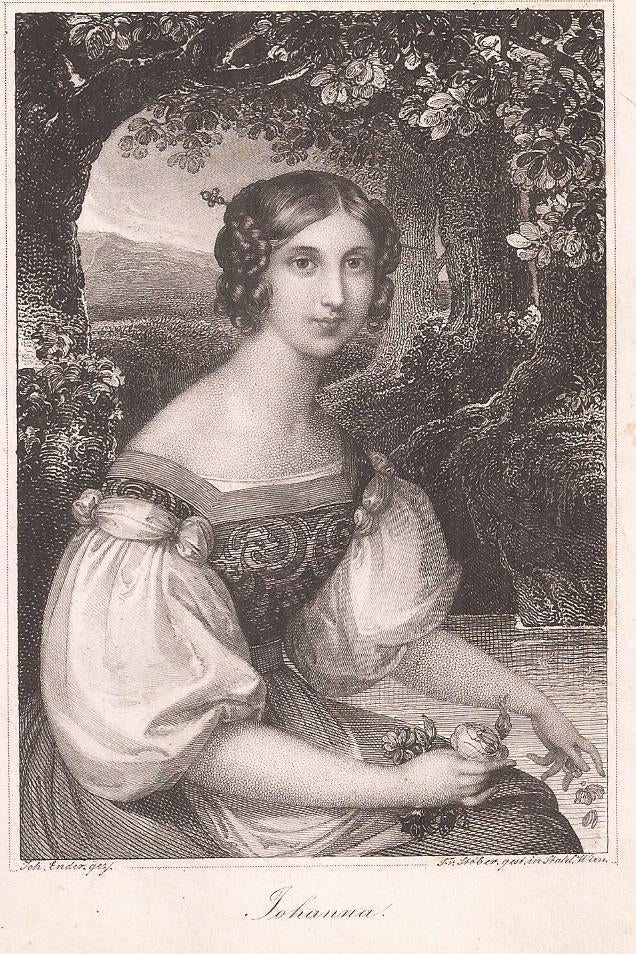 Fr. Stober - Johanna Staalgravure, Antiek en Kunst, Kunst | Etsen en Gravures, Origineel, 1800 - 1899, Portret, Ophalen of Verzenden