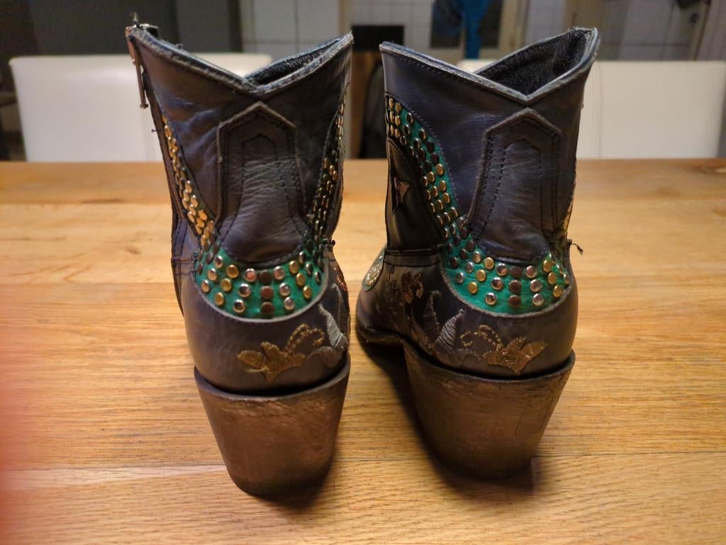 Old Gringo Boots - Maat 37 - Unieke Western Stijl, Kleding | Dames, Schoenen, Old Gringo, Blauw, Lage of Enkellaarzen, Ophalen of Verzenden