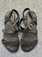 Sissy Boy Zwarte leren sandalen bandjes en gesp - Maat 36, Ophalen of Verzenden, Gedragen, Zwart, Sandalen of Muiltjes