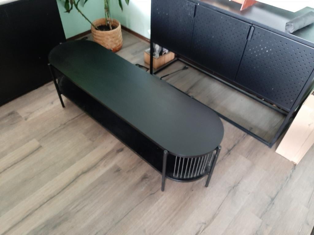 Tv meubel+salontafel mat zwart, Ophalen of Verzenden, Zo goed als nieuw, Hout
