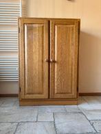 Robuuste Massief Eiken Kast – Perfect voor restyle project, Ophalen, Gebruikt, 100 tot 150 cm, Eikenhout