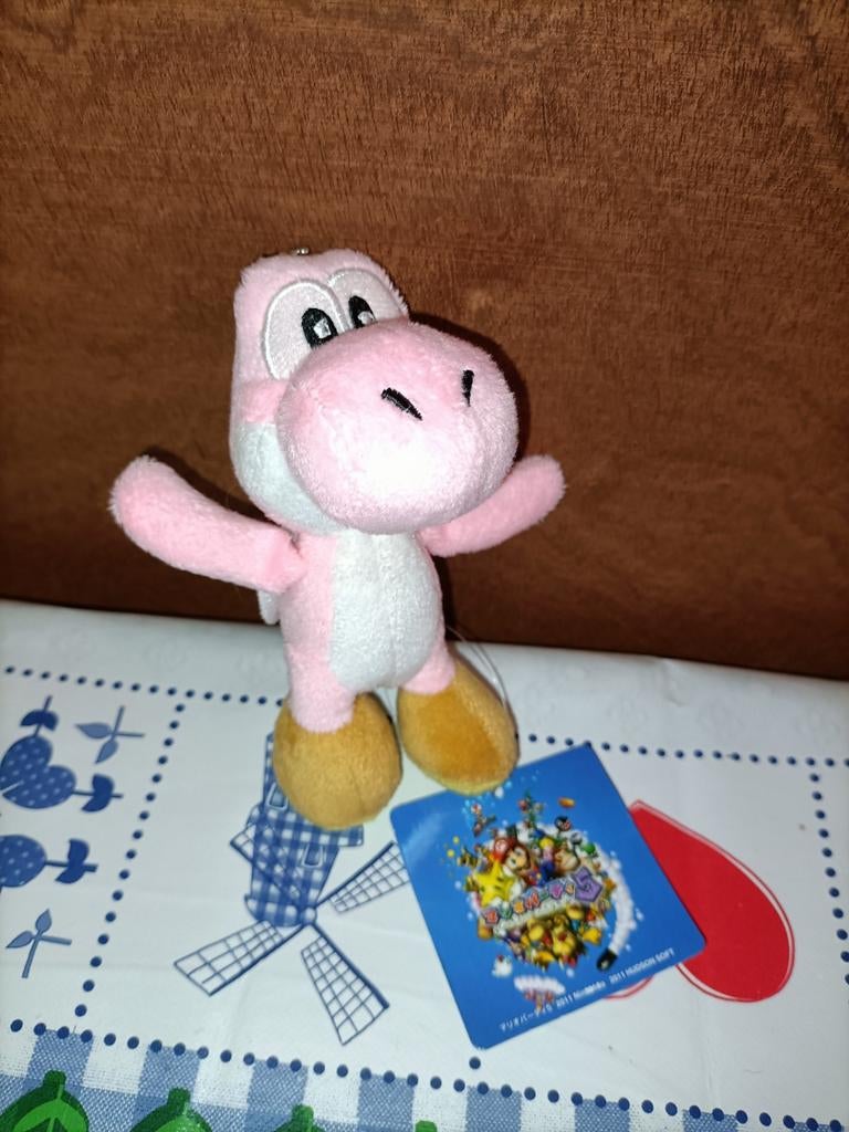 Roze Yoshi knuffeltje Mario Party met kaartje, Ophalen of Verzenden, Zo goed als nieuw, Overige typen