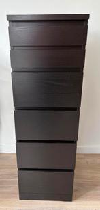 IKEA MALM ladekast 6 lades. Zwart,spiegelglas, 40x123 cm., Ophalen, Minder dan 50 cm, 5 laden of meer, Zo goed als nieuw