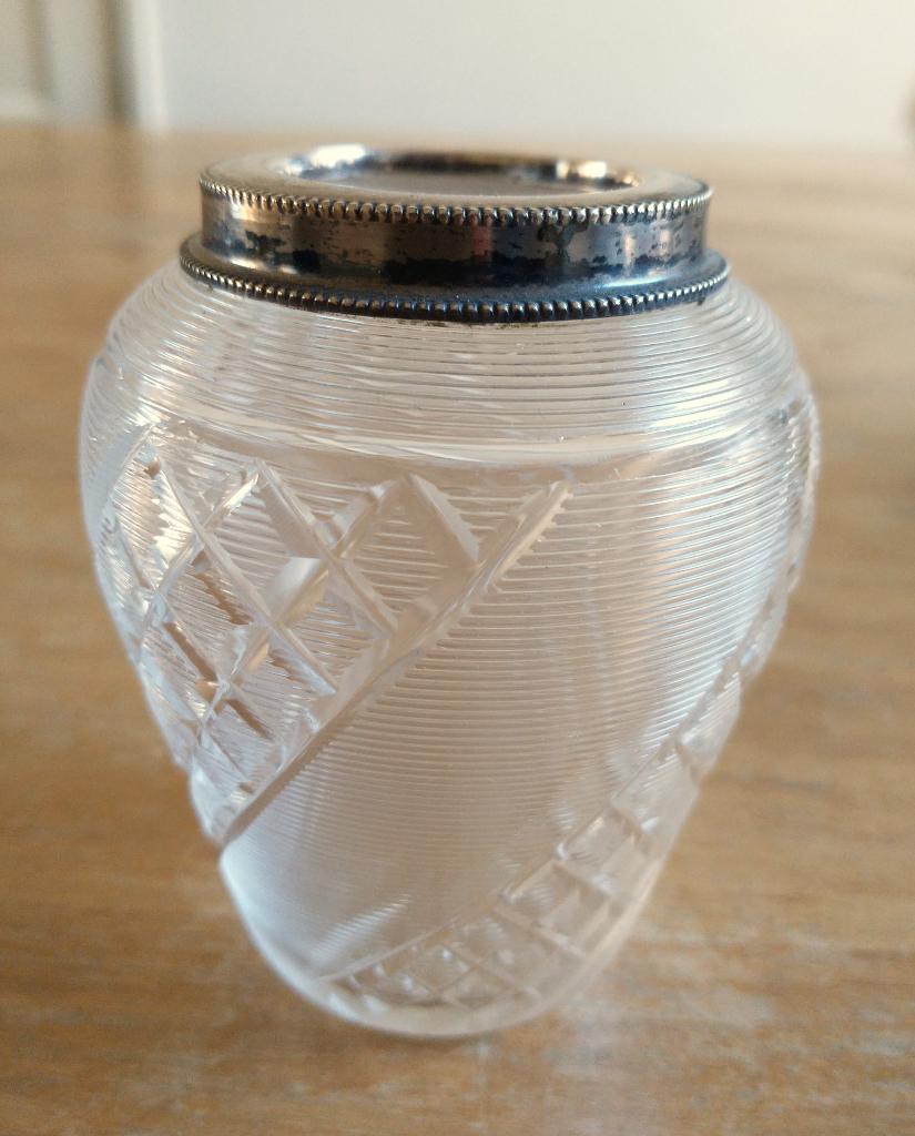 Antiek lepelvaasje ca. 1890, Gebruikt, Overige typen, Ophalen of Verzenden, Glas