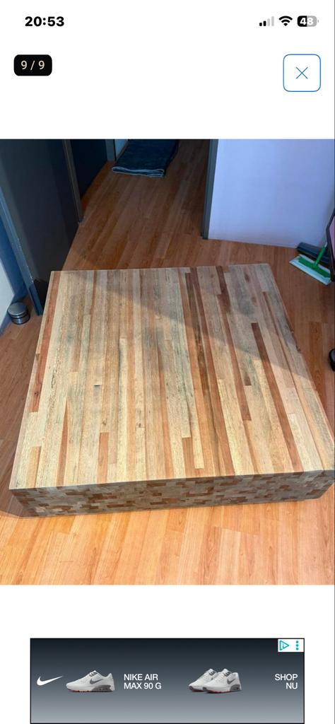 Salontafel Aulia Design Henk Vos by Linteloo, Huis en Inrichting, Tafels | Salontafels, Gebruikt, Vierkant, Minder dan 50 cm, Overige houtsoorten