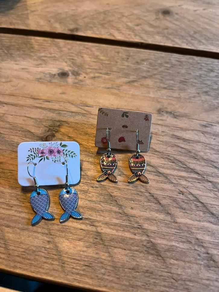 Vissen, Sieraden, Tassen en Uiterlijk, Oorbellen, Nieuw, Hangers, Overige materialen, Overige kleuren, Ophalen of Verzenden