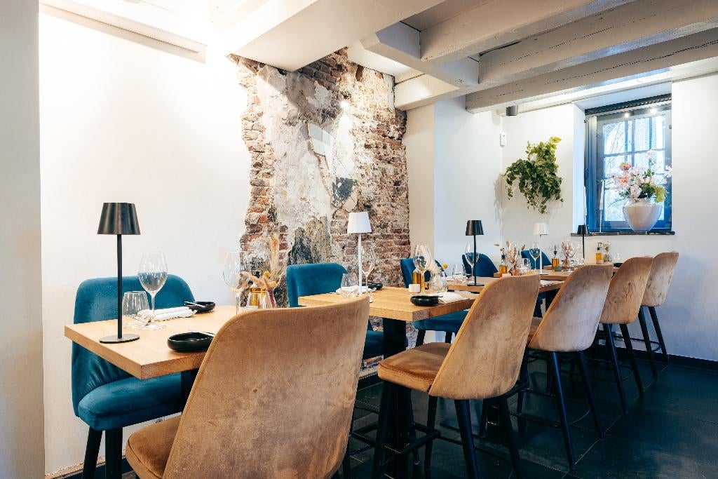 Horeca interieur, half hoog en hoge tafles, Ophalen, Gebruikt, Horeca, Blauw