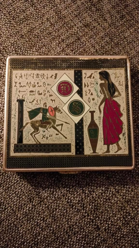 Vintage sigarettenkoker / poederdoos Egyptische stijl, Antiek en Kunst, Antiek | Overige Antiek, Ophalen of Verzenden