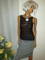 Zwart kanten topje met rits op de rug vanilia maat 36, Kleding | Dames, Tops, Vanilia, Zwart, Ophalen of Verzenden, Zo goed als nieuw