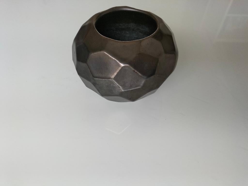 Aparte zwarte Klinkenberg vaas met strakke vlakken., Antiek en Kunst, Antiek | Keramiek en Aardewerk, Ophalen of Verzenden