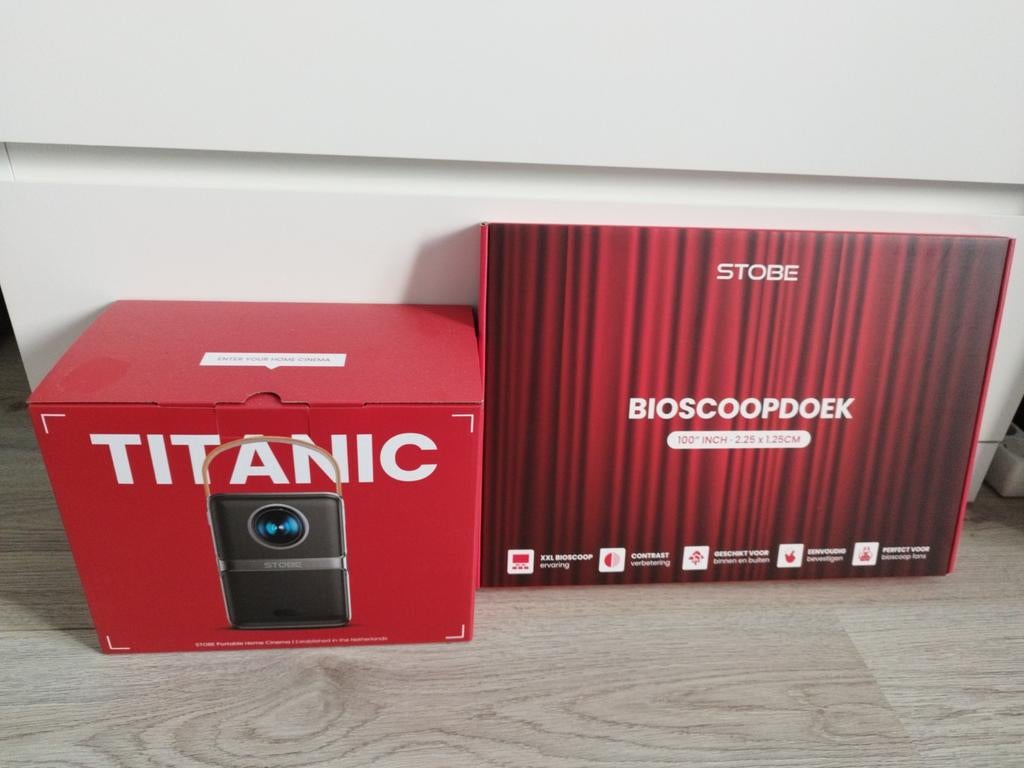 Stobe Titanic Projector met 100 inch Bioscoopdoek, Audio, Tv en Foto, Beamers, HD (720), LED, Nieuw, Ophalen of Verzenden
