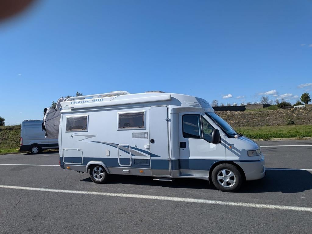 Camper Hobby 600, Fiat Ducato 2.8 TDI, 2002, Caravans en Kamperen, Campers, Hobby, Particulier, Half-integraal, Tot en met 4