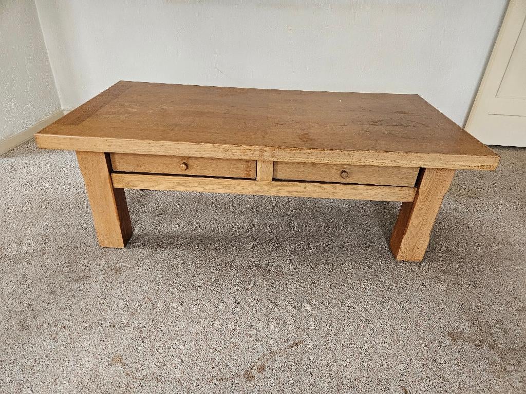 Eiken salontafel 140x70x50cm, Ophalen, Gebruikt, 100 tot 150 cm, Eikenhout