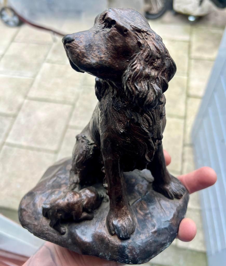 Beeld Cocker Spaniel, Ophalen of Verzenden, Zo goed als nieuw, Mens