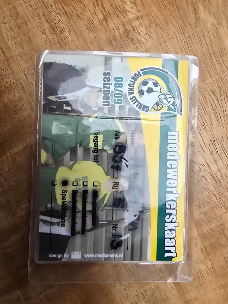 Medewerkerskaart Fortuna Sittard 2008/2009, Verzamelen, Ophalen of Verzenden, Zo goed als nieuw, Overige binnenlandse clubs