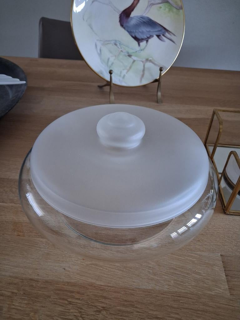 Vintage Koekschaal Leerdam Glas, als Nieuw!, Antiek en Kunst, Antiek | Glas en Kristal, Ophalen of Verzenden