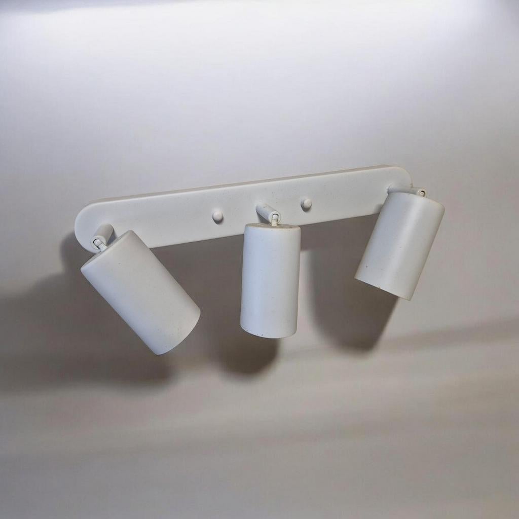 Witte plafondspot met 3 richtbare spots, Ophalen, Gebruikt, Metaal of Aluminium, Modern