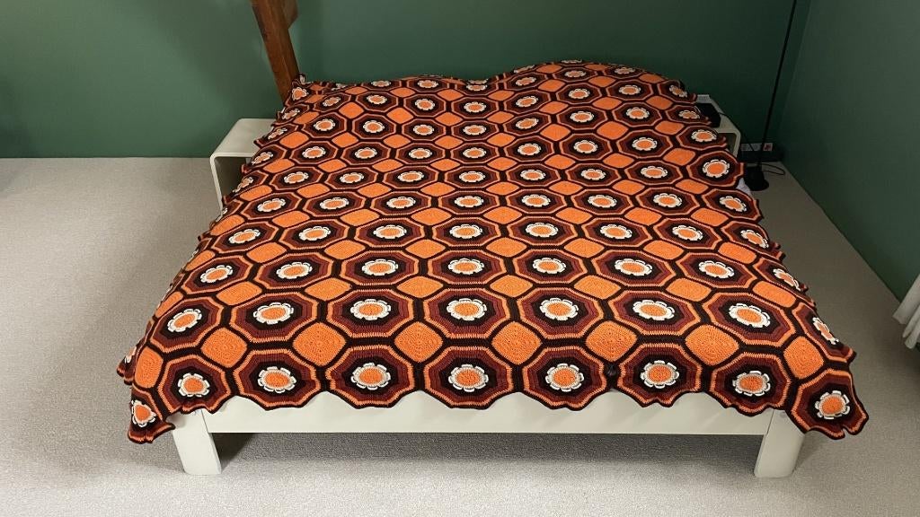 jaren 70 vintage gehaakt sprei, Huis en Inrichting, Ophalen, Zo goed als nieuw